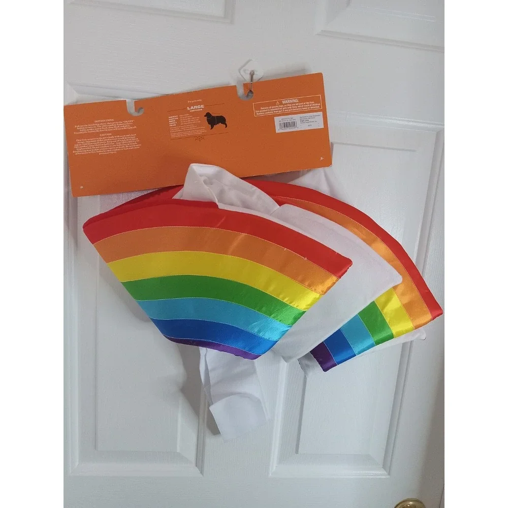 Hyde &‎ Eek LED Light Up Rainbow Pet Dog Halloween Costume Size L up to 80 lbs